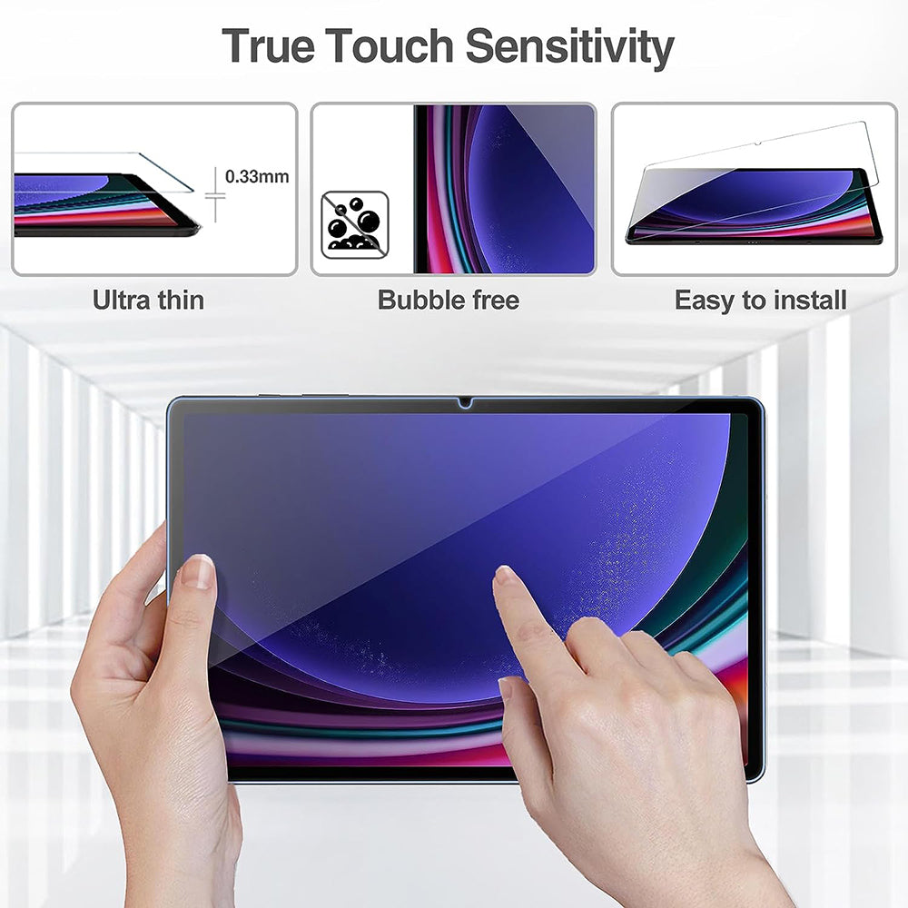 Film de protection d'écran Lito Classic pour Samsung Galaxy Tab S9 FE / Tab S9, Verre trempé, Collage intégral, 2.5D