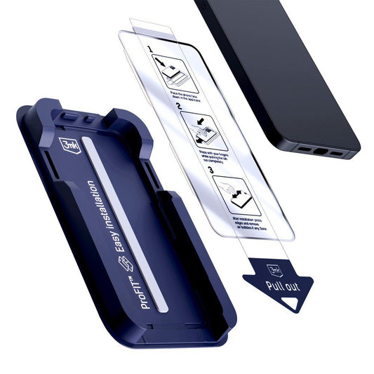 Film de protection d'écran 3MK HardGlass Max pour Apple iPhone 18 Pro Max / 17 Pro Max, Verre trempé, Collage intégral, Noir