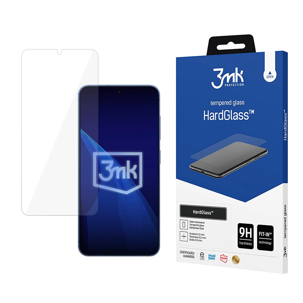 Film de protection d'écran 3MK HardGlass pour Samsung Galaxy S26 S942, Verre Trempé, Full Glue