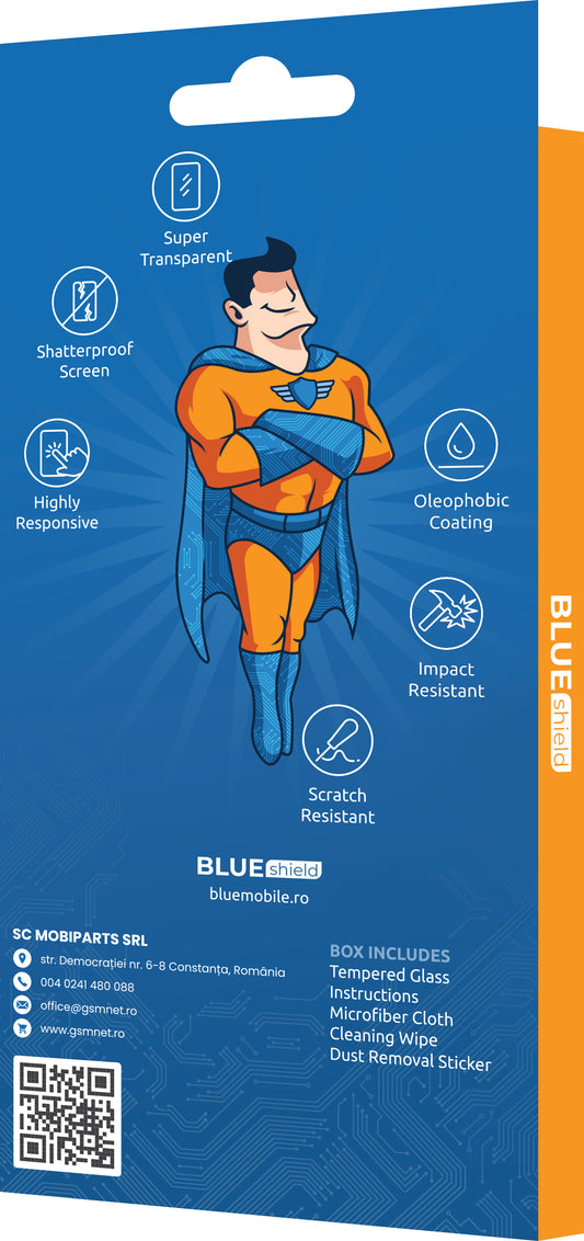 BLUE Shield Screen Protector for Apple iPhone 15 Pro Max, Shielded Glass, Full Glue, Case Friendly