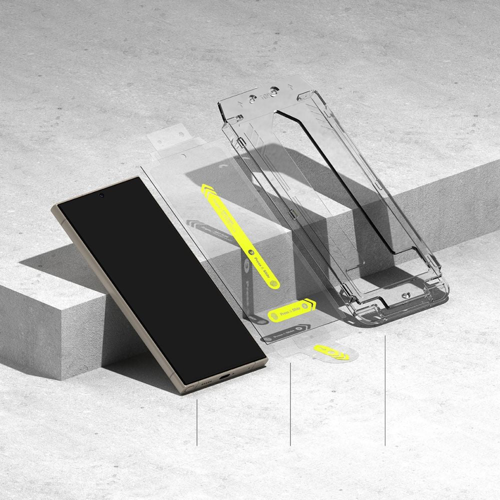 Schutzfolie Ringke Easy Slide für Samsung Galaxy S24 Ultra S928, Gehärtetes Glas, Vollverklebung, Set mit 2 Stück