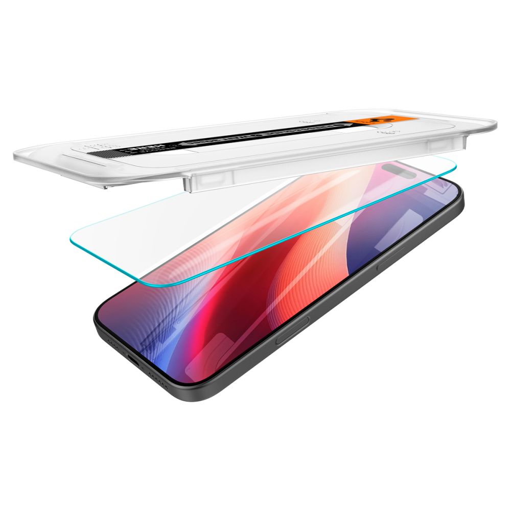 Film de protection d'écran Spigen GlastR EZ FIT pour Apple iPhone 17 Pro / 17 / 16 Pro, Verre Trempé, Full Glue, Lot de 2 pièces