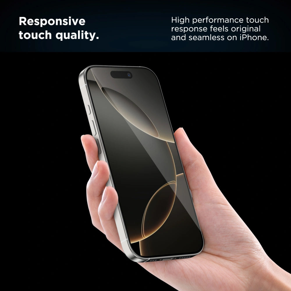 Film de protection d'écran Tech-Protect Quick Set+ pour Apple iPhone 16 Pro, Verre Trempé, Full Glue, Lot de 2 pièces, Noir