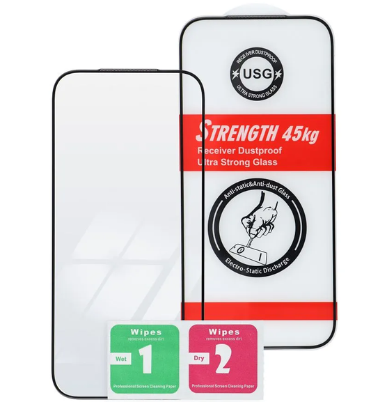 Film de protection d'écran OEM Ultra Strong 45KG pour Apple iPhone 11 Pro Max, Verre Trempé, Collage Complet, 2.5D, Noir