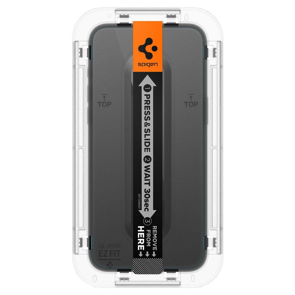 Schutzfolie Spigen GlastR EZ FIT für Apple iPhone 15 Pro Max, Gehärtetes Glas, Vollverklebung, Set 2 Stück AGL06872