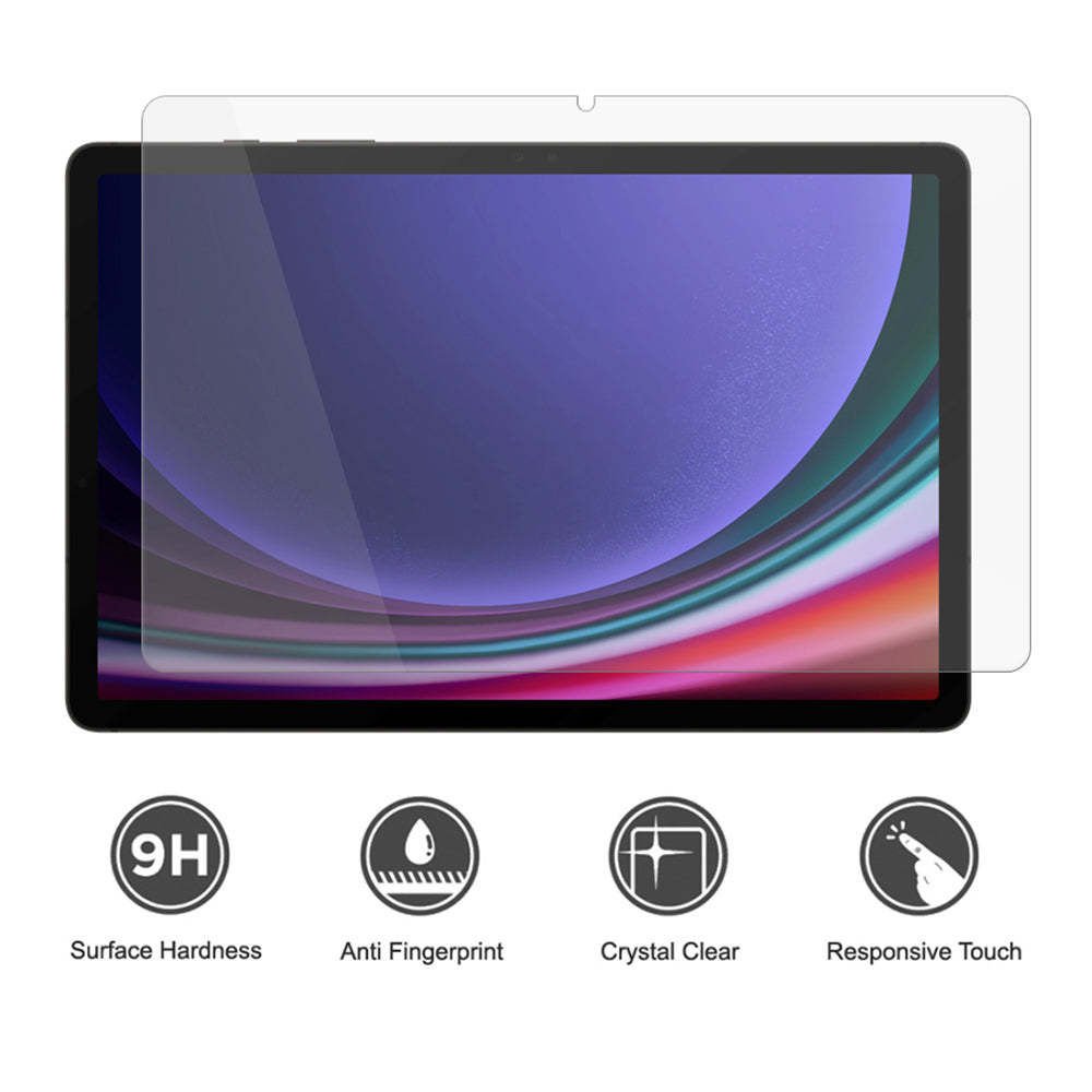 Film de protection d'écran Lito Classic pour Samsung Galaxy Tab S9 FE / Tab S9, Verre trempé, Collage intégral, 2.5D