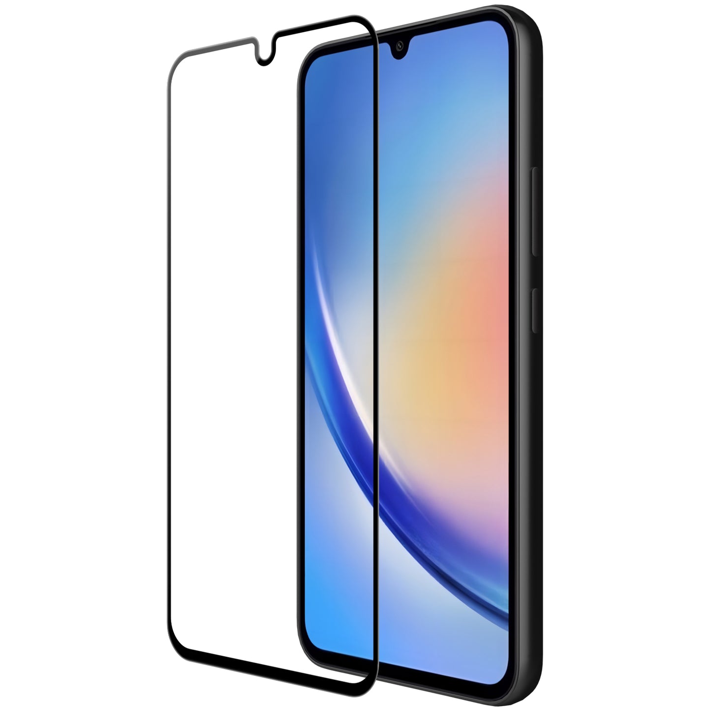 OEM Panzerglas für Samsung Galaxy A34 5G A346 | 9D Full Glue | Schwarz | 9H