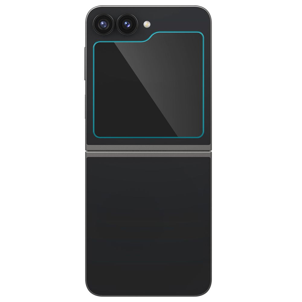 Schutzfolie Außenbildschirm Spigen GlastR EZ FIT für Samsung Galaxy Z Flip6 F741, Gehärtetes Glas, Vollkleber, Set 2 Stück AGL07972