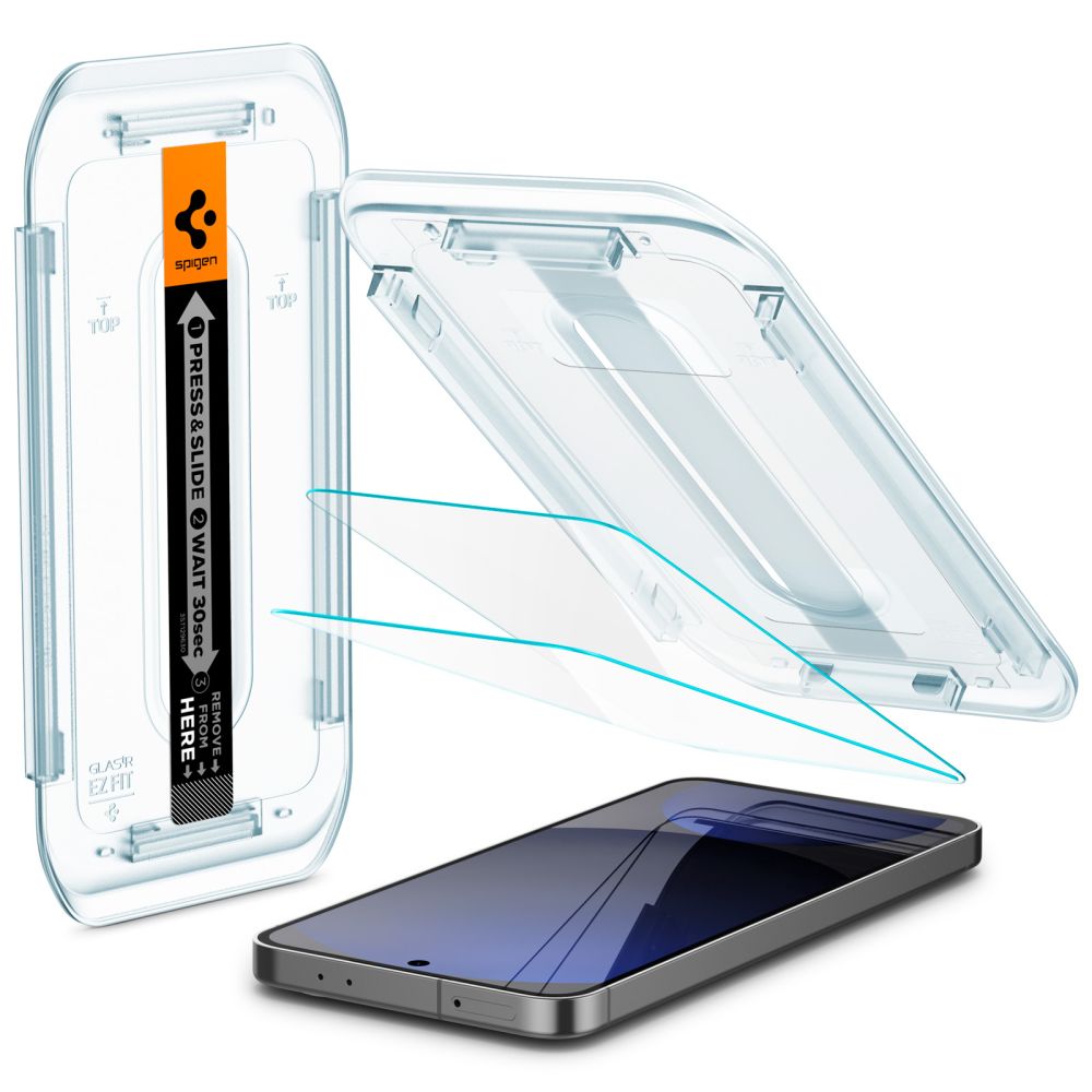 Spigen EZ FIT Film de protection d'écran pour Samsung Galaxy S24 FE S721, protection en verre, collage intégral, lot de 2 pièces AGL08729