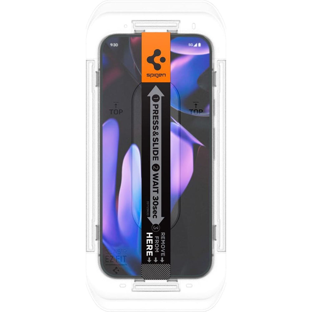 Film de protection écran Spigen GlastR EZ FIT pour Google Pixel 9 Pro XL, Verre Trempé, Full Glue, Lot de 2 pièces