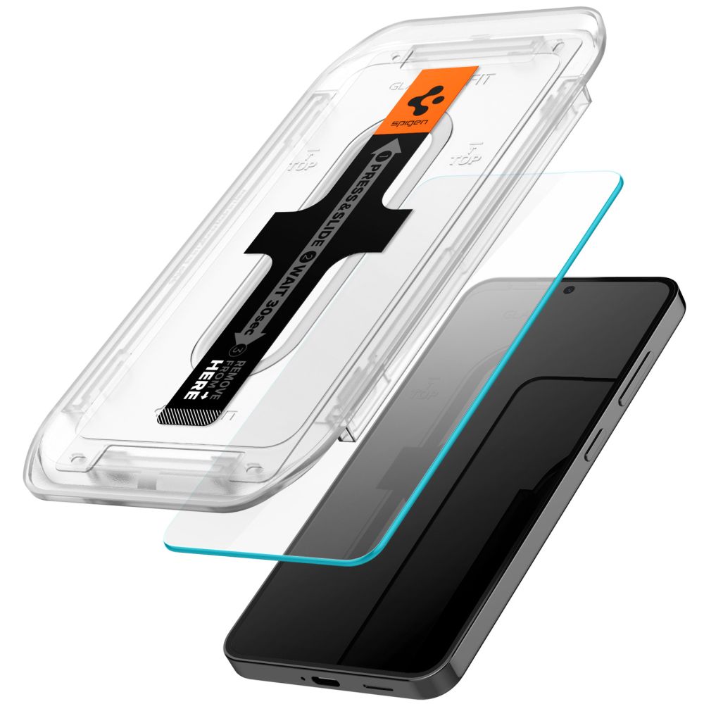 Schutzfolie Spigen GlastR EZ FIT für Samsung Galaxy S25+ S936 / S24+ S926, Gehärtetes Glas, Vollverklebung, Set 2 Stück AGL07432