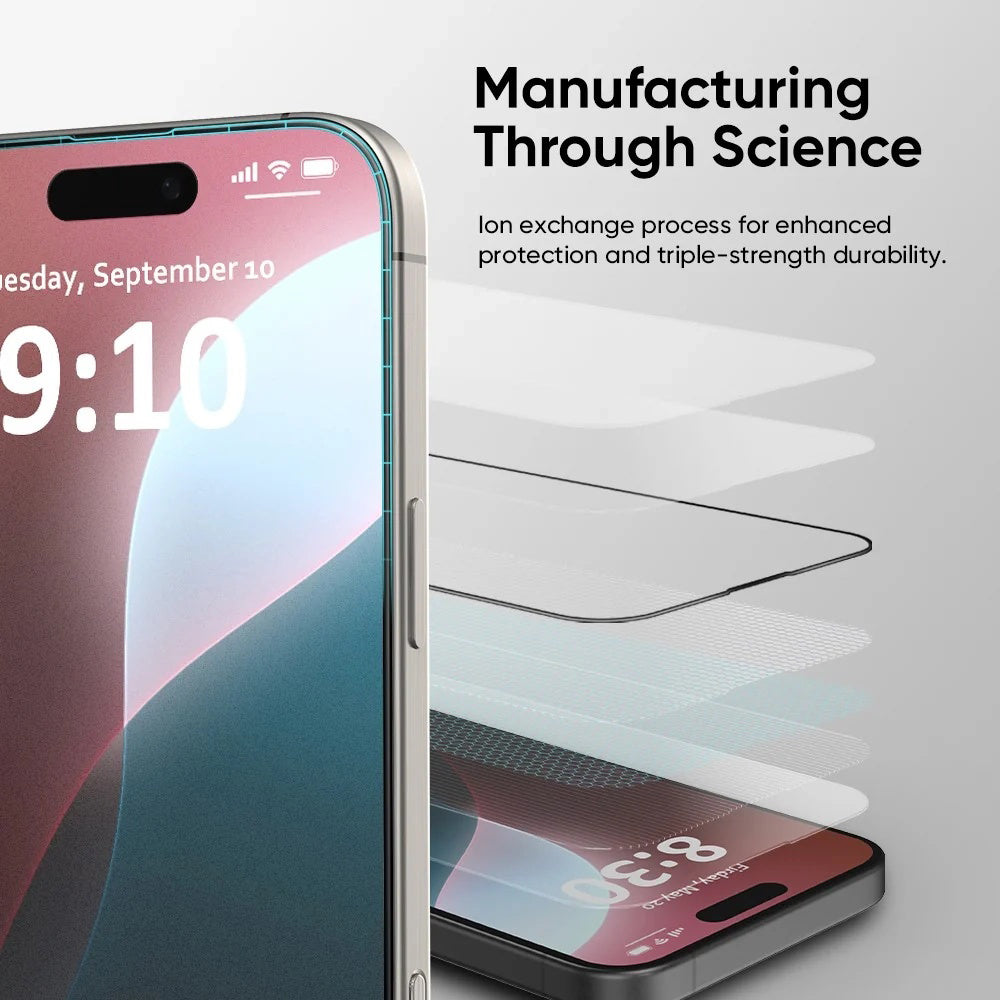 Film de protection écran Anank 5X Renforcé Invisible pour Apple iPhone 17 Air, Verre Trempé, Full Glue, 3D, Noir