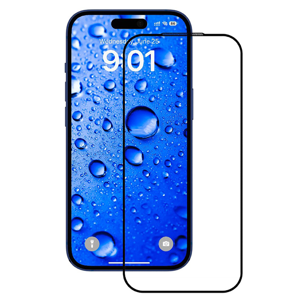 Schutzfolie Anank Bildschirm für Apple iPhone 17 Air, Gehärtetes Glas, Vollkleber, 2.5D, Schwarz
