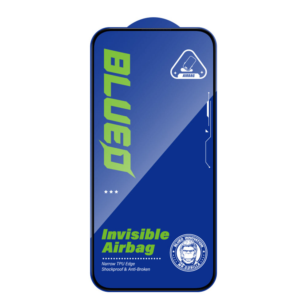 Blueo Anti-Broken Displayschutzfolie für Apple iPhone 17 Pro / 17 / 16 Pro, gehärtetes Glas, Vollkleber, Schwarz