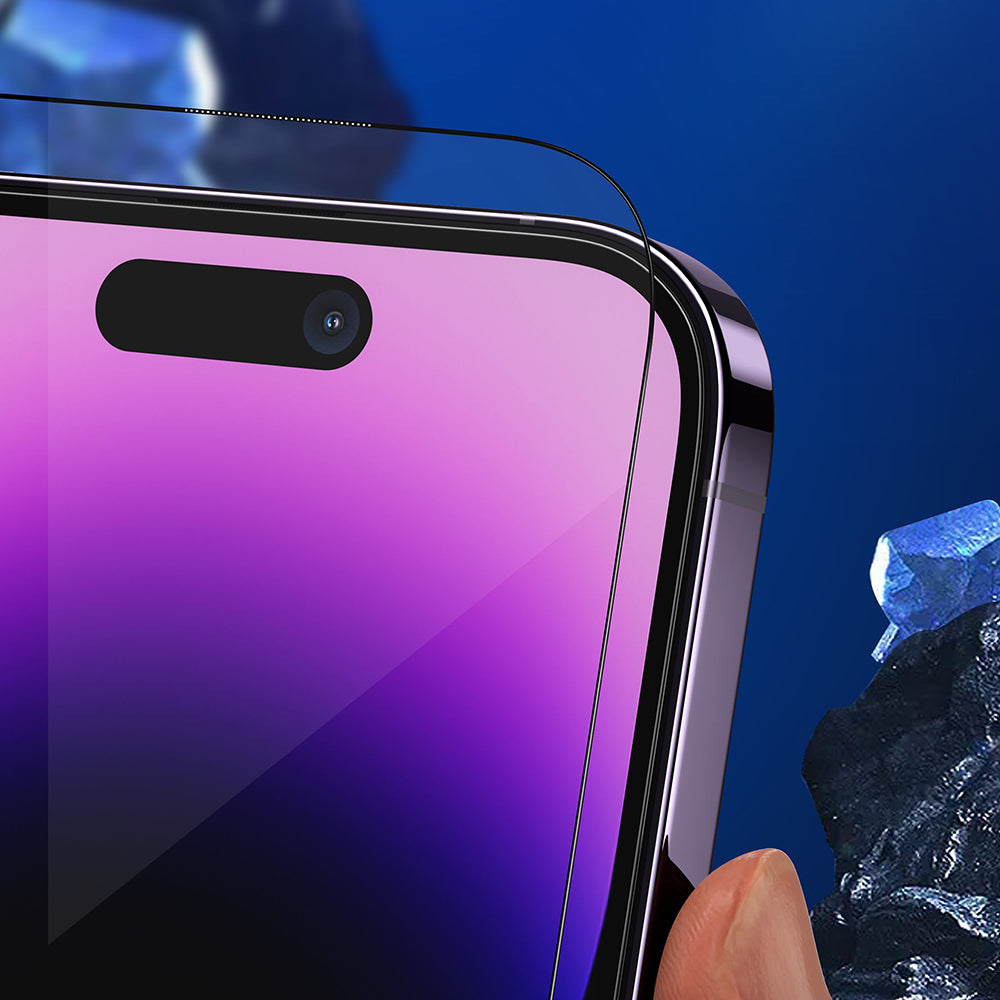Blueo Anti-Broken Displayschutzfolie für Apple iPhone 17 Pro Max / 16 Pro Max, gehärtetes Glas, Vollkleber, Schwarz