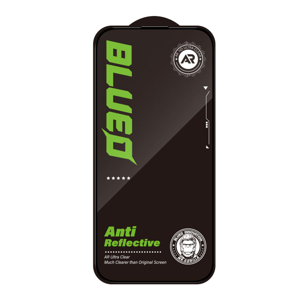Film de protection d'écran Blueo Anti-Reflet HD pour Apple iPhone 14 Pro Max, Verre Trempé, Collage Complet, Noir