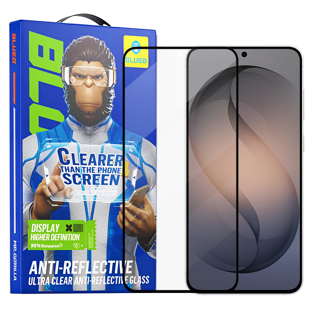 Schutzfolie Blueo Anti-Reflective HD für Samsung Galaxy S26 S942, Gehärtetes Glas, Vollverklebung, Schwarz