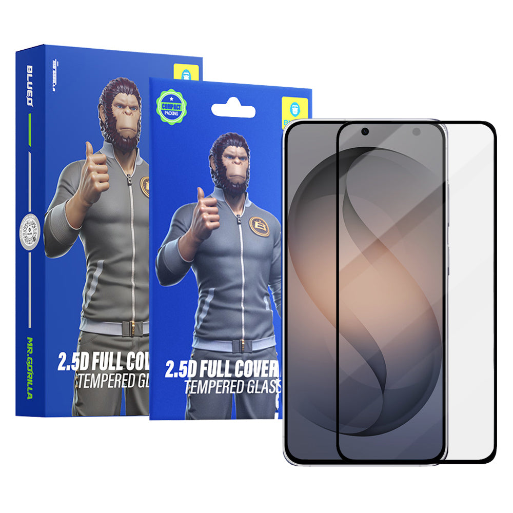 Schutzfolie Blueo HD für Samsung Galaxy S26 S942, gehärtetes Glas, Full Glue, 2.5D, Set mit 5 Stück, Schwarz