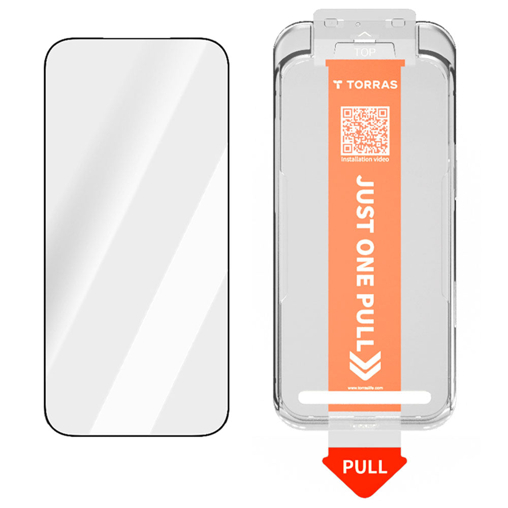 Film de protection d'écran Torras GlassGo Install Master pour Apple iPhone 17 Pro, Verre Trempé, Full Glue