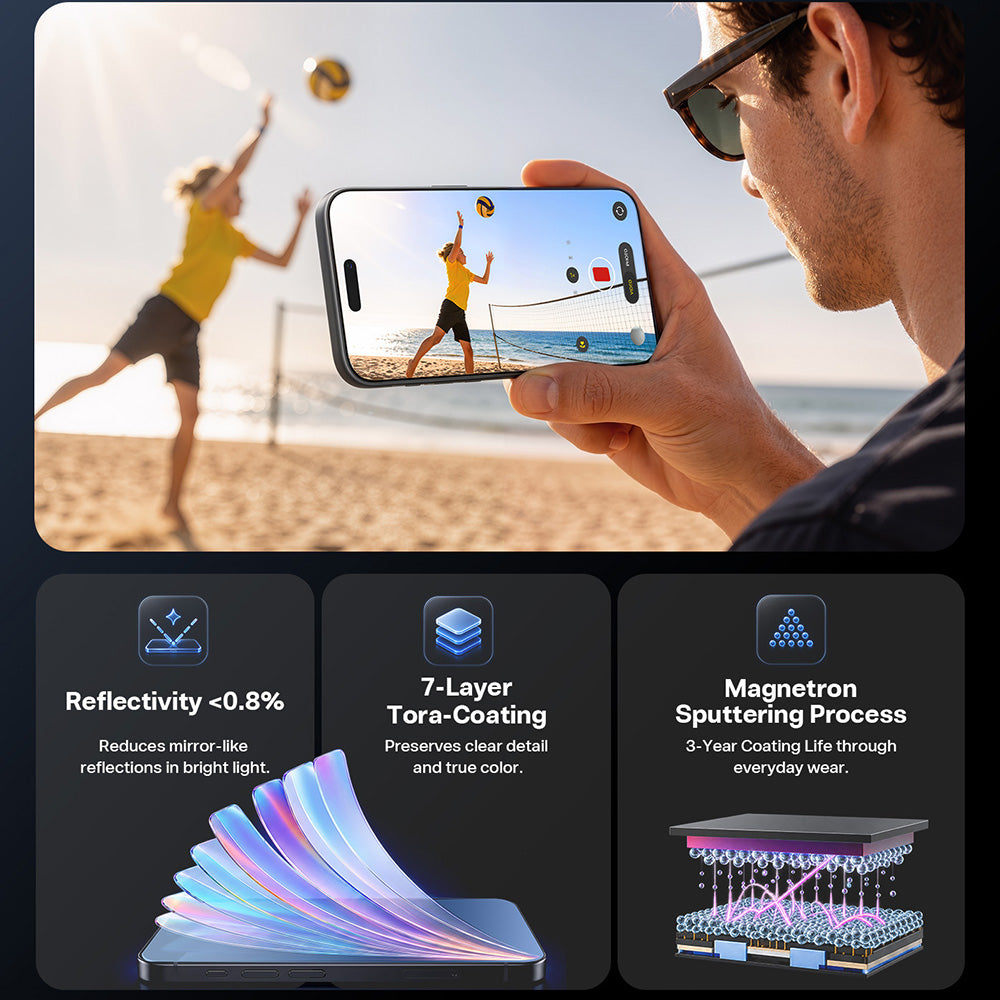 Film de protection d'écran Torras OrigArmor pour Apple iPhone 18 Pro Max / 17 Pro Max, Verre trempé, Collage intégral