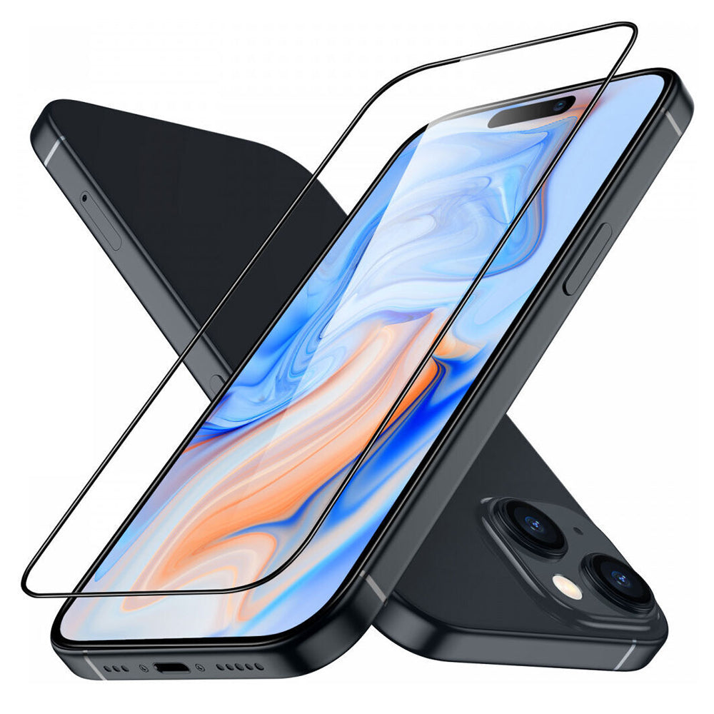 Film de protection d'écran ESR Armorite pour Apple iPhone 15 Plus, Verre Trempé, Full Glue, Noir