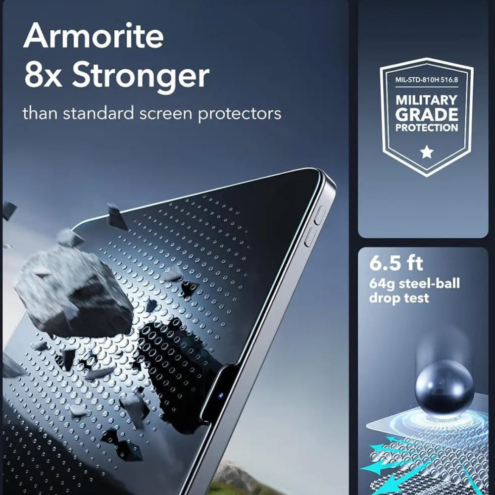 Film de protection d'écran ESR Armorite UltraFit pour Apple iPad (2025) / (2022), Verre Trempé, Full Glue, Lot de 2 pièces