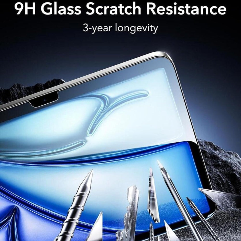 Film de protection d'écran ESR Armorite UltraFit pour Apple iPad Air 11 (2026) / Air 11 (2025), Verre trempé, Collage complet, Lot de 2 pièces