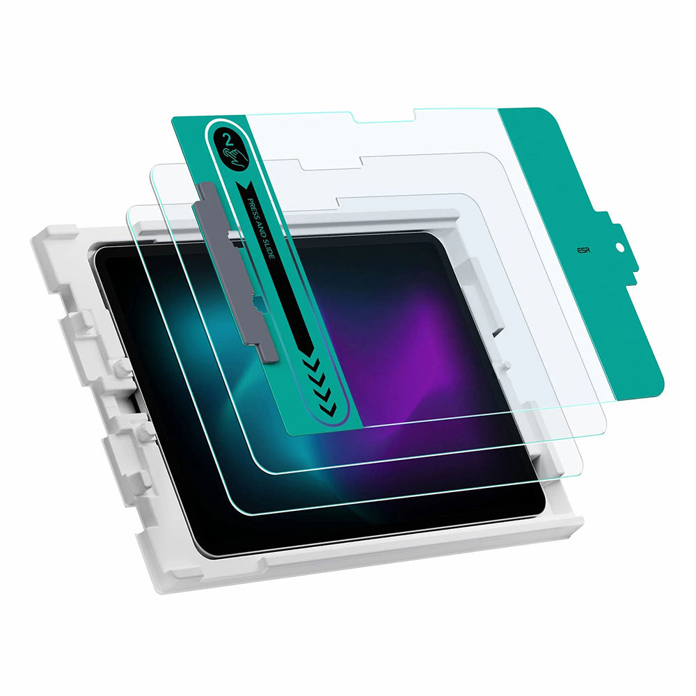 Schutzfolie ESR für Apple iPad Pro 11 (2024), Gehärtetes Glas, Vollverklebung, Set mit 2 Stück