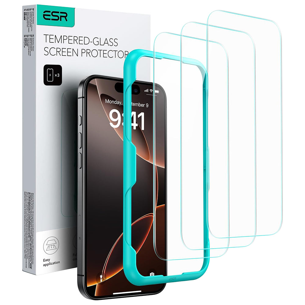 Schutzfolie ESR Bildschirm für Apple iPhone 17 Air, Gehärtetes Glas, Full Glue, Set 3 Stück
