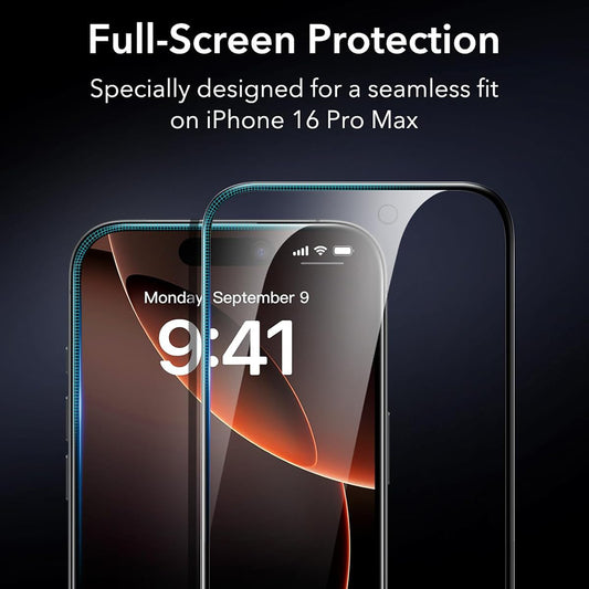 ESR Screen Protector for Apple iPhone 17 Pro, Tempered Glass, Full Glue, Set of 3 Pieces