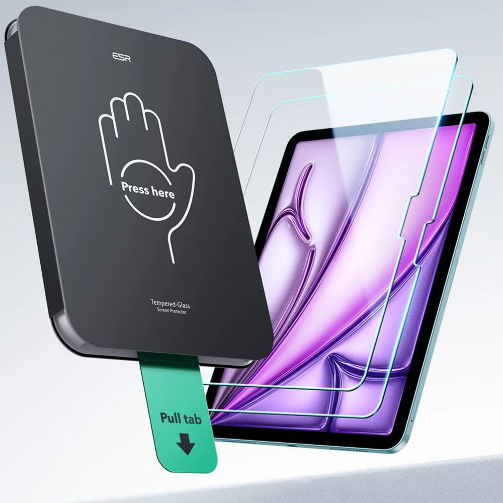 ESR UltraFit Displayschutzfolie für Apple iPad Air 11 (2026) / Air 11 (2025), gehärtetes Glas, Full Glue, 2er-Set