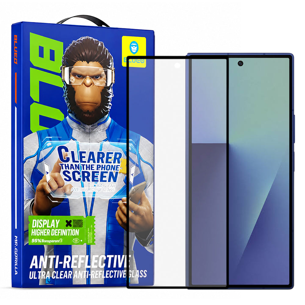 Film de protection écran extérieur Blueo Anti-Réfléchissant HD pour Samsung Galaxy Z Fold8 Ultra F971, Verre Trempé, Collage Complet, Noir