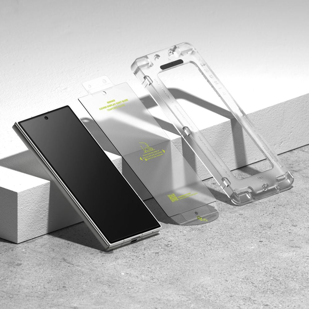 Film de protection Écran Extérieur Ringke Easy Slide pour Samsung Galaxy Z Fold7 F966, Verre Trempé, Full Glue, Set de 2 pièces