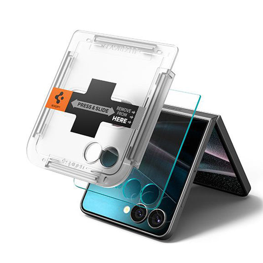 Film de protection Écran Extérieur Spigen GlastR EZ FIT pour Samsung Galaxy Z Flip7 F766, Verre Trempé, Full Glue