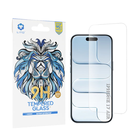 Film de protection d'écran Lito Classic pour Apple iPhone 17 Air, Verre Trempé, Full Glue, 2.5D