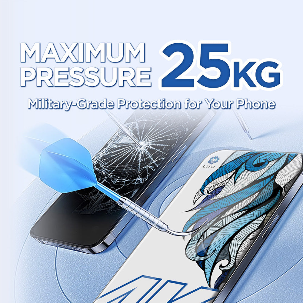 Schutzfolie Lito D+ Max 4K für Apple iPhone 17 Air, Gehärtetes Glas, Vollverklebung, Schwarz