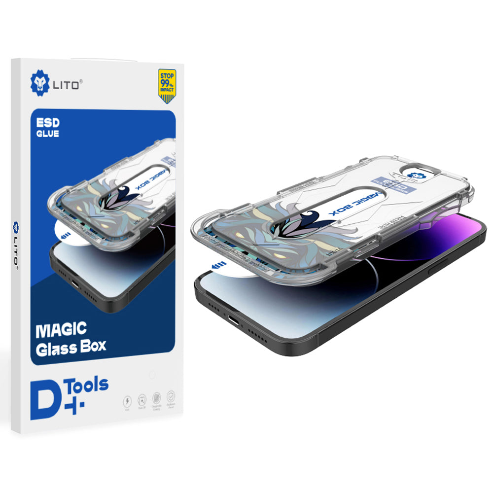 Schutzfolie Lito Magic Glass Box D+ Tools für Apple iPhone 17 Pro Max, Gehärtetes Glas, Vollverklebung