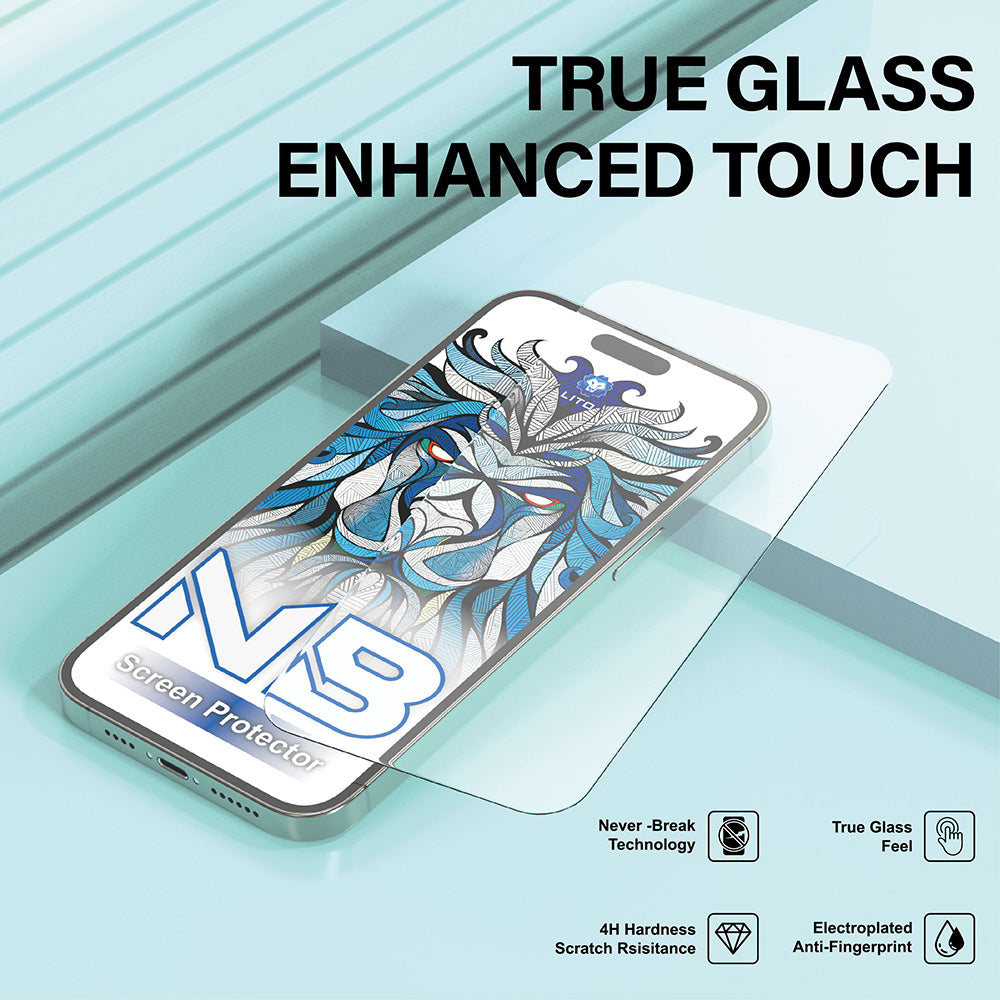 Lito NB Screen Protector for Apple iPhone 17 Pro, Tempered Glass, Full Glue, Black