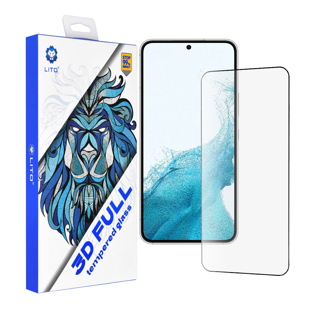 Film de protection d'écran Lito pour Samsung Galaxy S23 S911 / S22 5G S901, Verre trempé, Collage complet, 3D, Noir