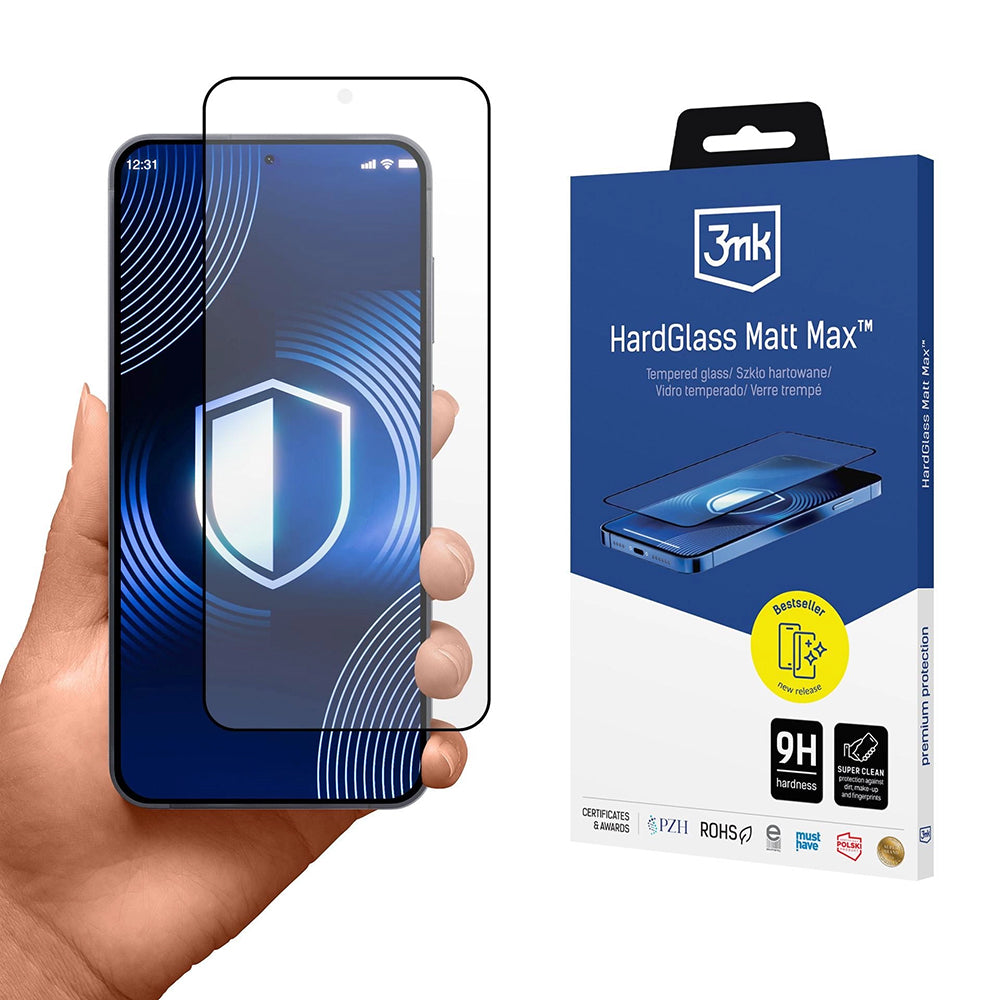 Film de protection Écran Mat 3MK Max pour Samsung Galaxy S26 Plus S947, Verre Trempé, Full Glue, Noir