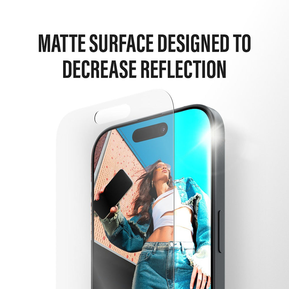 Film de protection Écran Mat PanzerGlass Armor EasyAligner pour Apple iPhone 17 Pro, Verre Trempé, Full Glue
