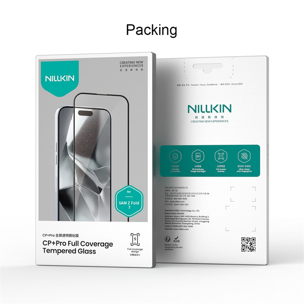 Nillkin CP+ Pro Außendisplay-Schutzfolie für Samsung Galaxy Z Fold7 F966, gehärtetes Glas, Vollkleber, schwarz