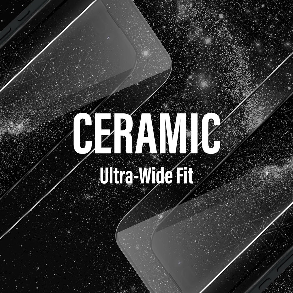 PanzerGlass Ultra-Wide Ceramic II EasyAligner Screen Protector for Apple iPhone 17 Air, Tempered Glass, Full Glue, Black