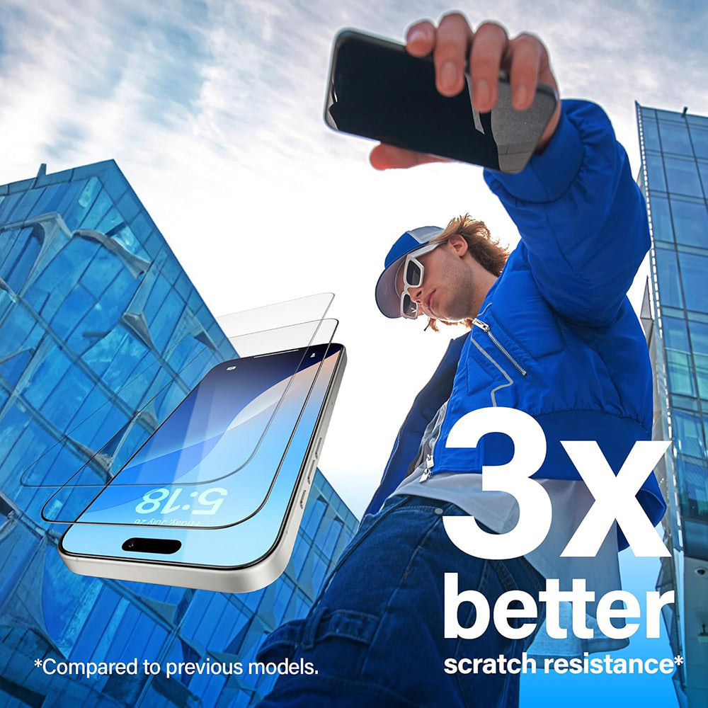Film de protection d'écran PanzerGlass Ultra-Wide Fit EasyAligner pour Apple iPhone 17 Air, Verre Trempé, Full Glue, Noir