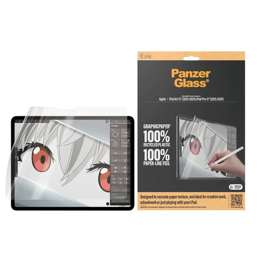 Film de protection d'écran PanzerGlass Ultra-Wide Fit GraphicPaper pour Apple iPad Pro 13 (2025) / Air 13 (2025) / Air 13 (2025) / Pro 13 (2024), Plastique