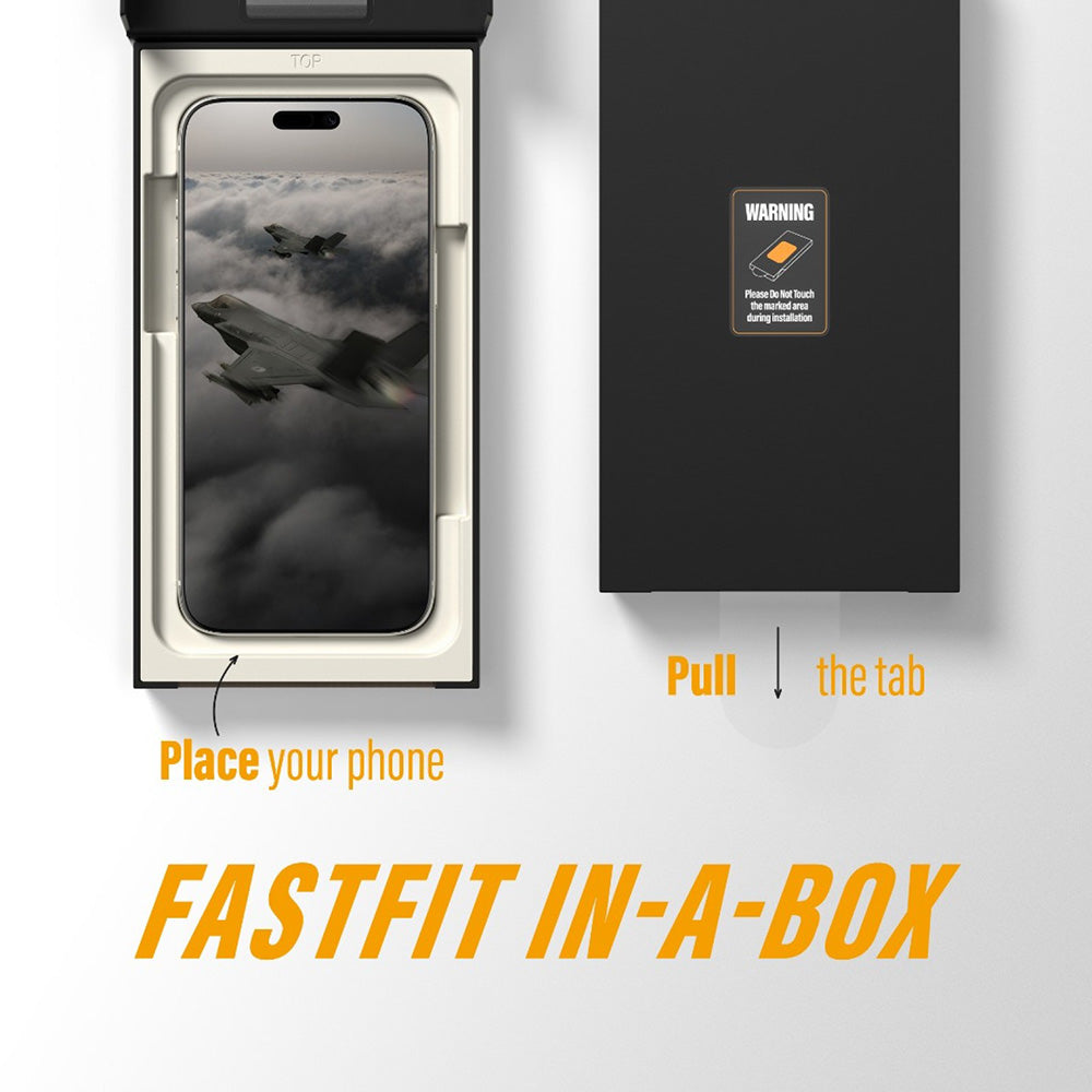 Film de protection d'écran PanzerGlass Ultra-Wide Fit Stealth Fastfit pour Apple iPhone 17 Pro, Verre Trempé, Full Glue, Noir