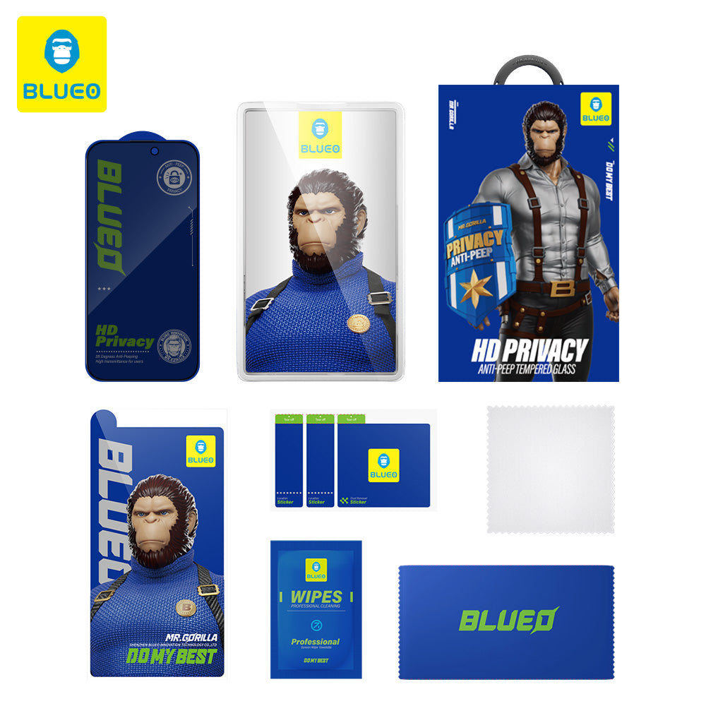 Film de protection écran Privacy Blueo Anti-Peep pour Apple iPhone 12 Pro Max, Verre Trempé, Full Glue