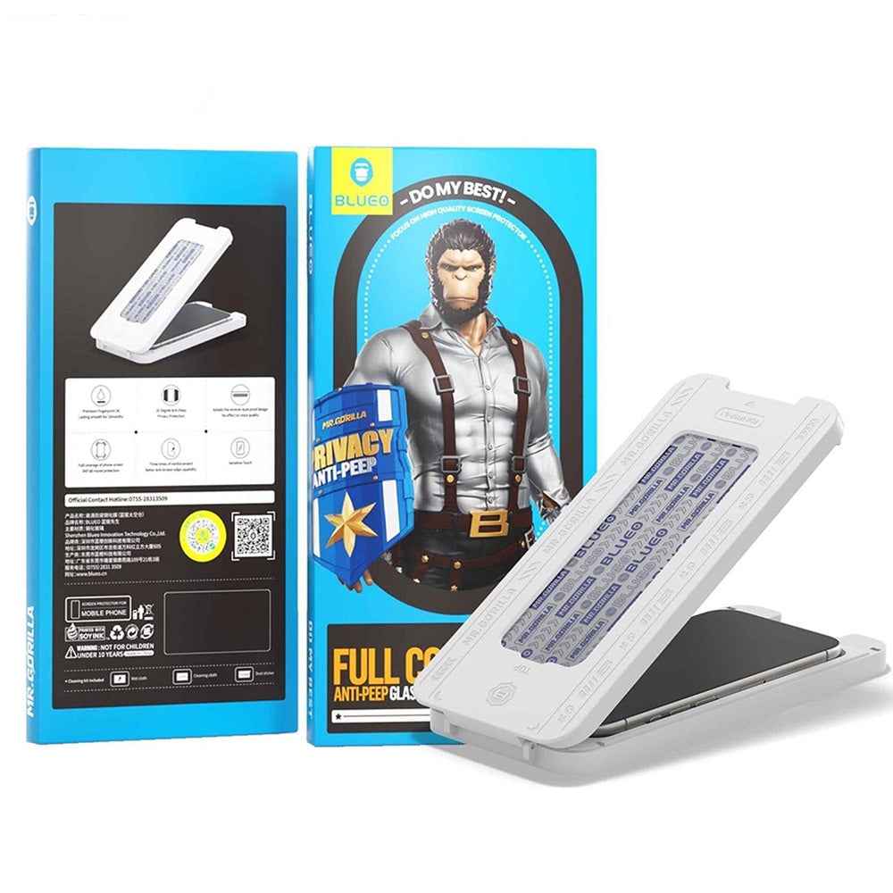Film de protection Écran Privacy Blueo Anti-Peep pour Apple iPhone 17 Air, Verre Trempé, Full Glue, Lot de 5 pièces