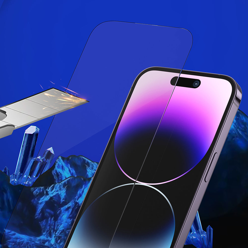 Schutzfolie Privacy Blueo Sapphire Applicator Pro für Apple iPhone 17 Pro / 17 / 16 Pro, Gehärtetes Glas, Vollverklebung
