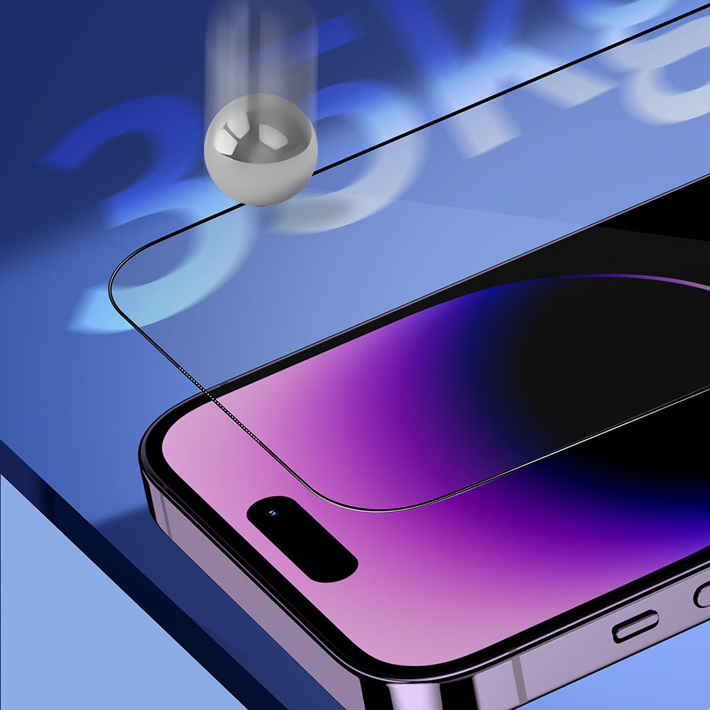 Schutzfolie Privacy Blueo Sapphire Applicator Pro für Apple iPhone 17 Pro / 17 / 16 Pro, Gehärtetes Glas, Vollverklebung